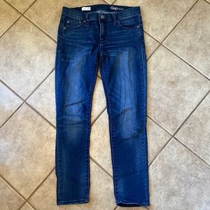 Gap 1969 Womens Mid-Rise Straight Leg Denim Blue Girlfriend Slim Jeans Size 26r